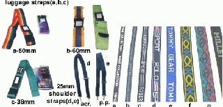 웨빙, 테이프 및 걸이용 끈(webbing & straps)