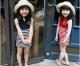 Small lapel navy style vest one-piece dress mother dress parent-child dress clothes for mother and daughter