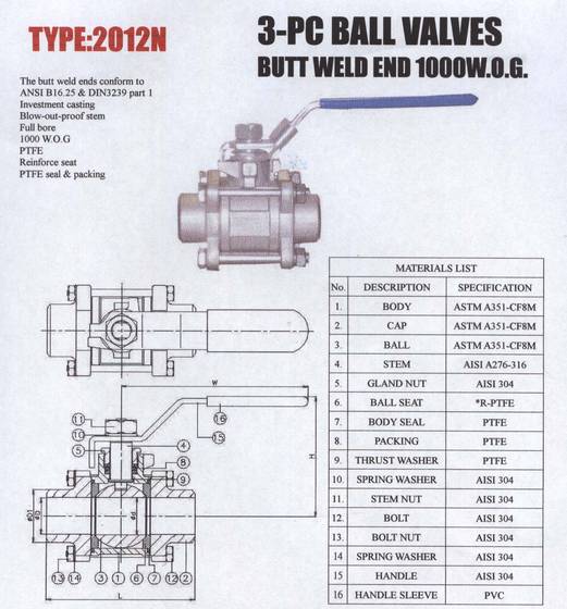 Butt Weld Ball Valve 119