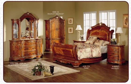 American Style Wooden Bedroom Furniture Set - Bisini Antique ...