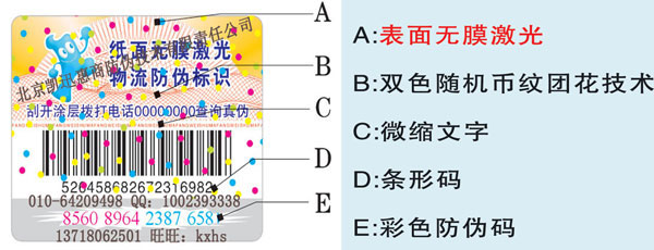 新防伪产品纸面无膜激光物流防伪标识