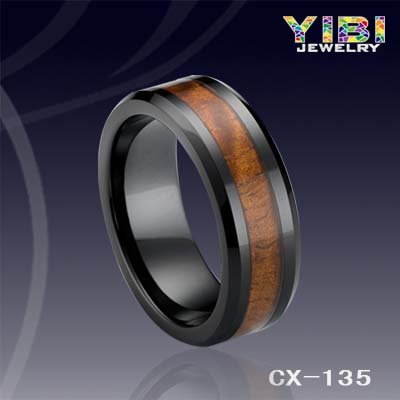 koa wood inlay rings 8mm fashion black ceramic koa wood men s wedding ...
