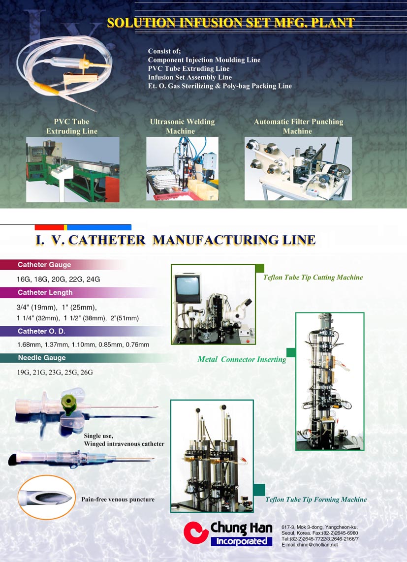 Solution Infusion Set, I.V Catheter Manufacturing Plant