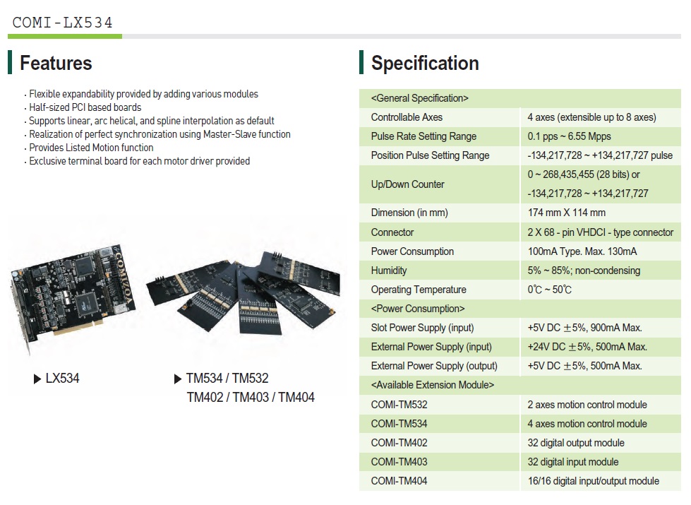 PCI Motion Controller - COMI-LX50x Series