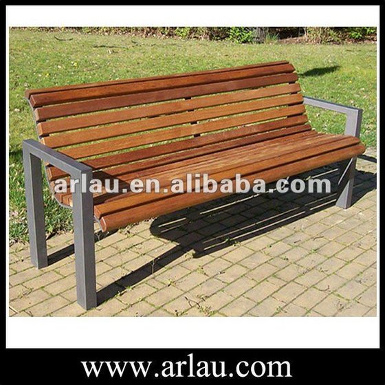metal and wood benches