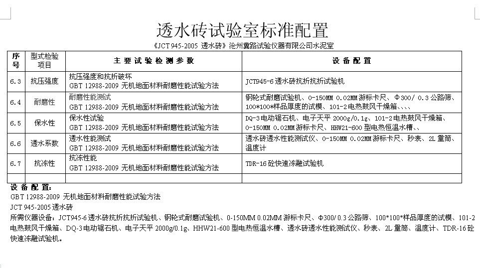 透水砖试验室标准配置 透水砖压力试验机