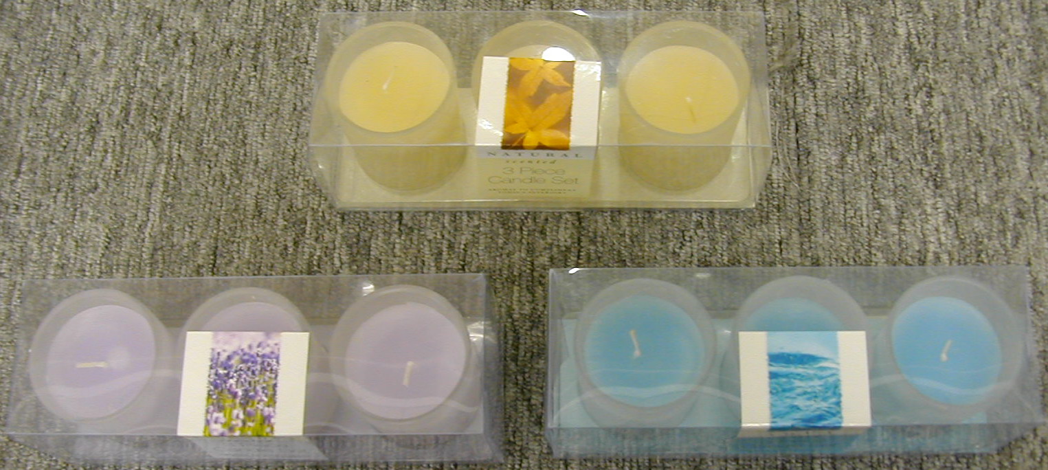 3pcs glass candle set