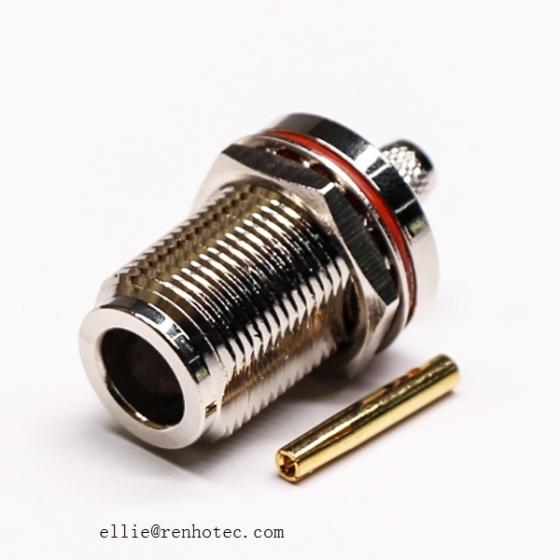 N Connector Rf Straight Female Ohm Crimp Type For Cable Id