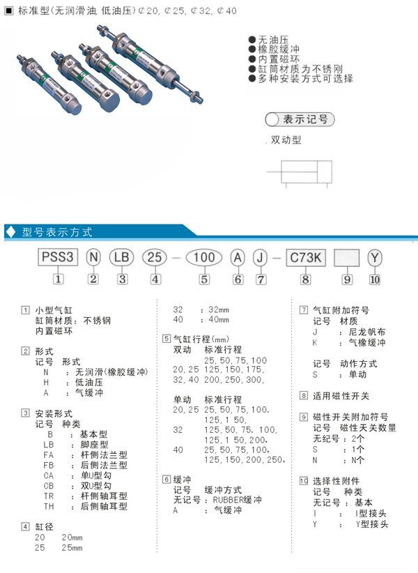 小型气缸PSS3系列