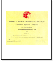세계 배드민턴 연맹 국제 공인 인증서