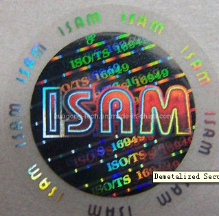 Demetalized Security Hologram Sticker