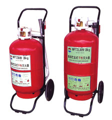 Transportable powder fire extinguishers