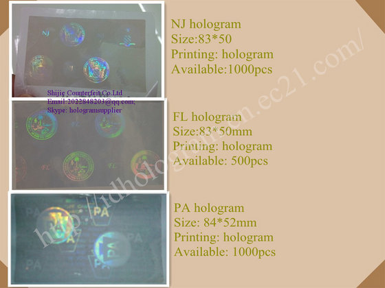 Florida+ID+Hologram FL,NJ ,PA, IL,OH,MD,RI,SC ID Hologram Overlays for Novelty PVC Cards ...