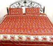 Sanganeri Print Bed Sheets(id:1963725). Buy India Printed Bed Sheets