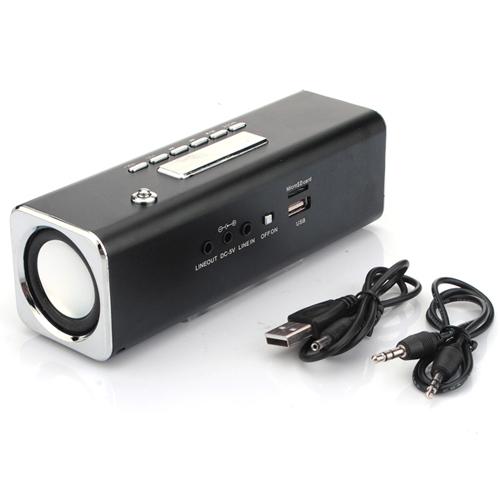 Black Mini Speaker MP3 USB TF SD Card + FM