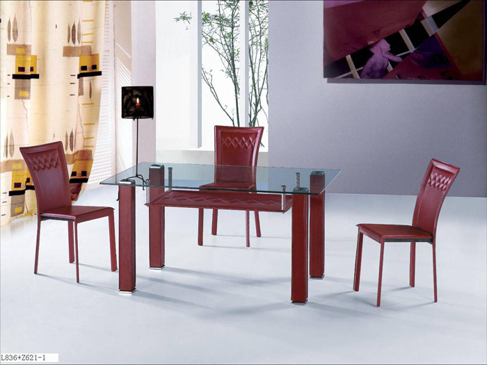现代玻璃餐桌椅系列