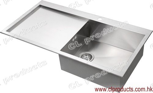 AT100SP Single Bowl Kitchen Sink with Drainboard(id:6966387) Product ...