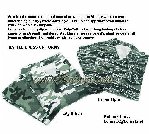 Military Battle Dress Uniforms