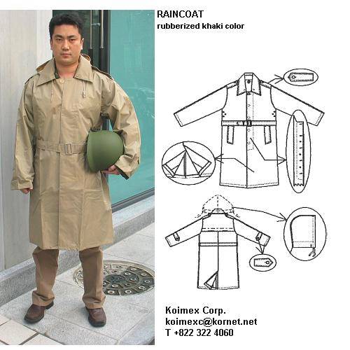 Military Khaki Raincoat