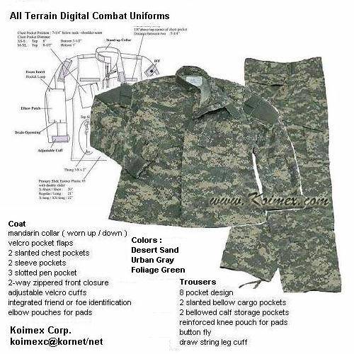 Army Combat Uniforms ,Coat & Trousers