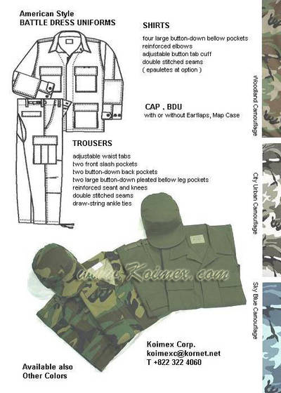 Military BDU ( 3 pcs/set )
