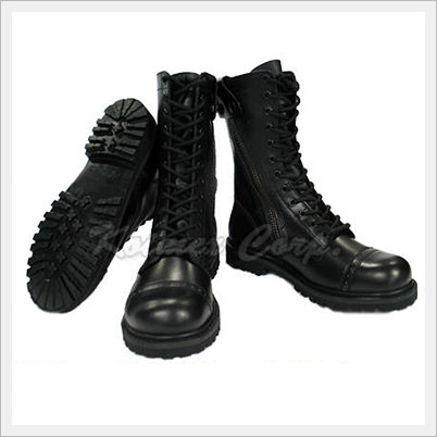Military Field Boots with Zipper