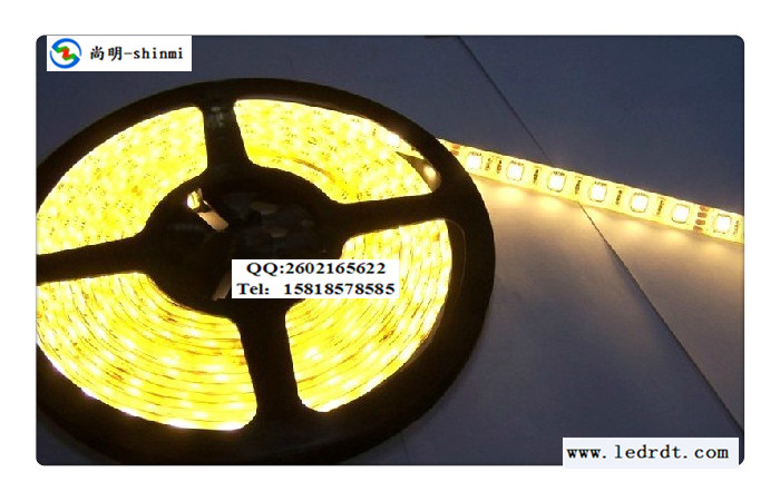 12V 白光LED软灯条灯带 1米60灯 白板 贴片5050灯珠 滴胶防水