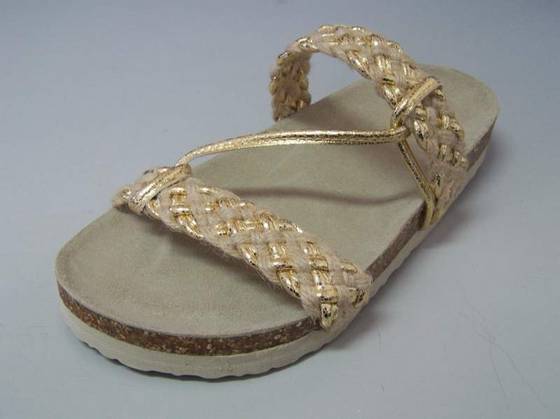 Ladies Jute&Cracked Metallic Sandals H12886 Sell $2.85