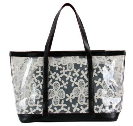 Lace Clear Handbags Black Swan