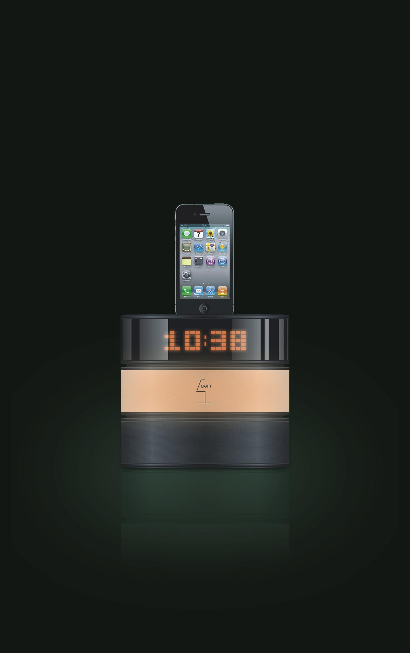 Iphone speaker with alarm