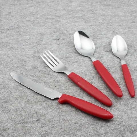 24 PCS Colored Plastic Handle Flatware Cutlery Set - Xiamen Boshun ...