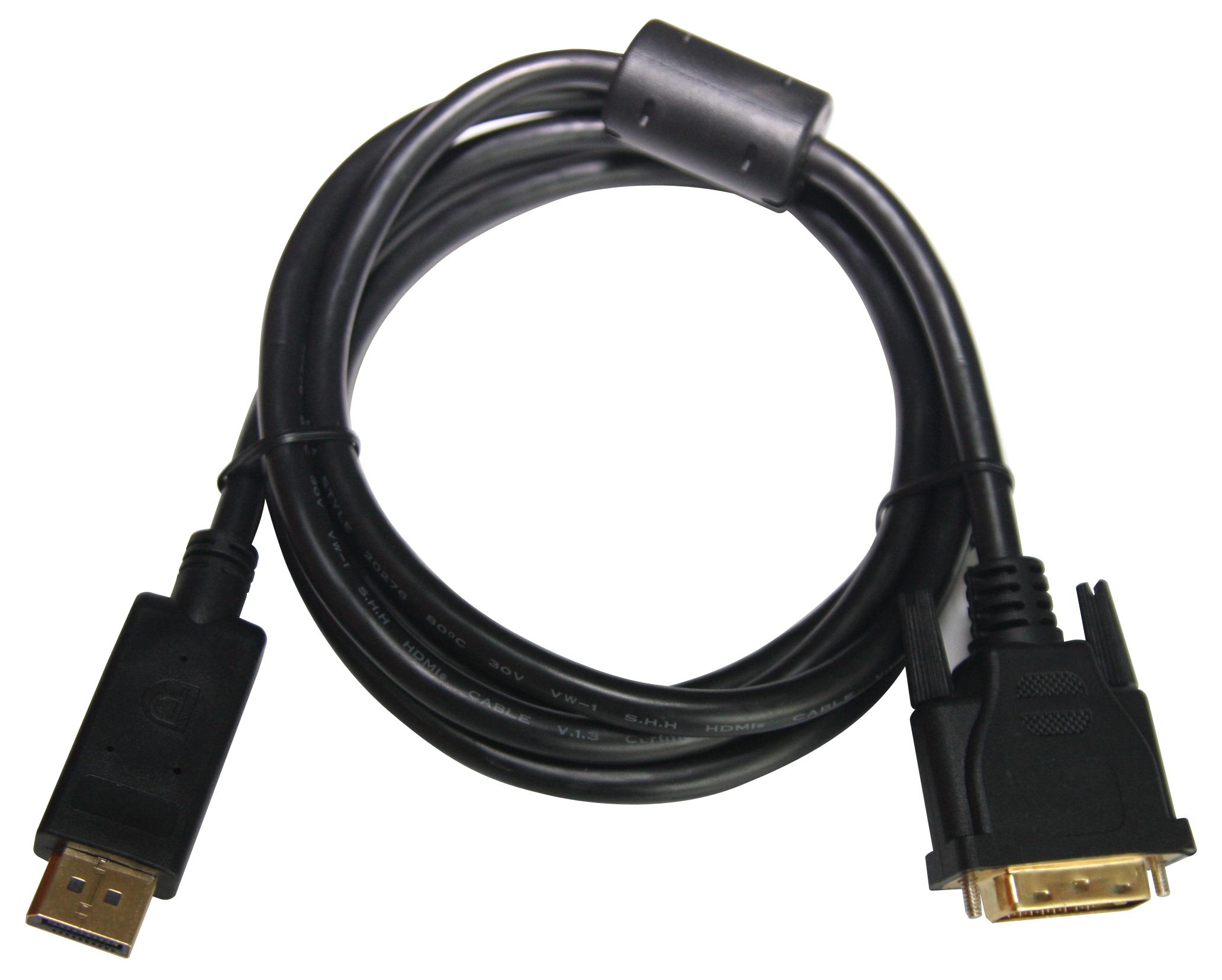 DisplayPort DP to DVI DVI-DP M/M Cable 1.8M