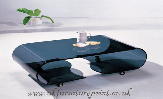 Modern Curved Glass Coffee Table - UK Furniture Point