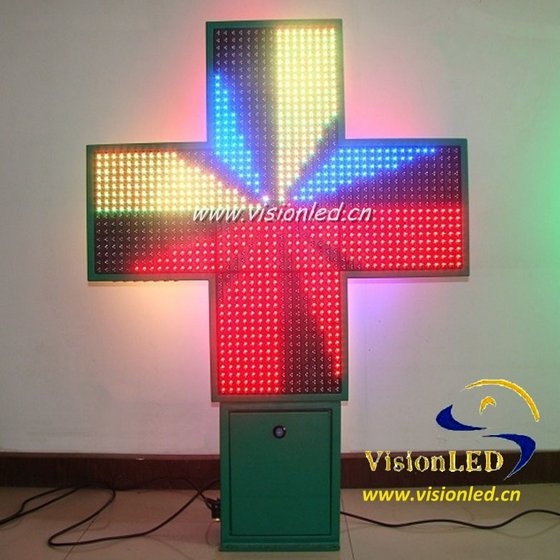 Full Color LED Pharmacy Cross Display for Sale