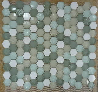 hexagon tile mosaic sell glass