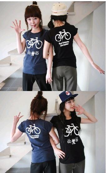 Korea Girl Fashionable Short Sleeve “Bike” Style T-Shirt blouse
