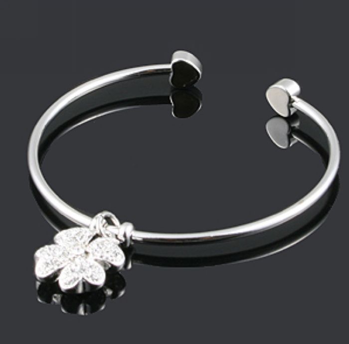 Korean Silver Flower Opening Bracelet