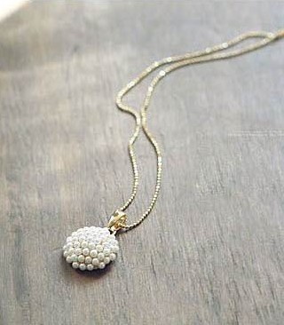 Elegance White Pearl Semi-circle Pendant Necklace