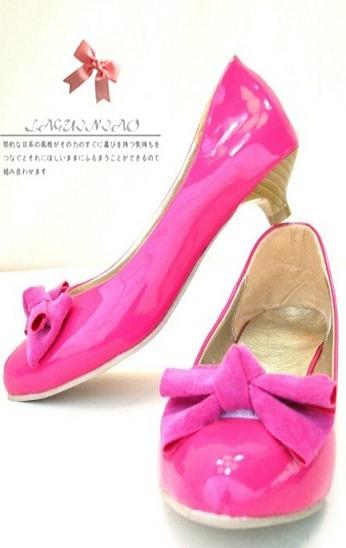 Bowknot Front Slim Pumps Red