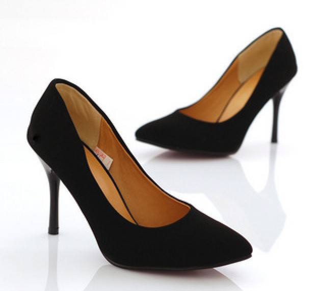 Korean Style Pointed Sexy Pumps Black