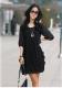 Short Sleeve Chiffon Dress Black