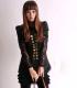 Chiffon Silk and Satin Zipper One-piece Dress Black
