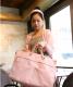Zip-top Closure Korean Large Handbag Pink