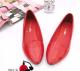 Simple-Design Pointed Flat Shoe Red