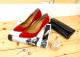 Popular Pointed Thin Heeled Pumps Red