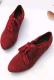 Red pointed-toe tie leisure shoes