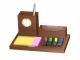 Wooden self-sticky notes, color indexer Pen Holder, Clock