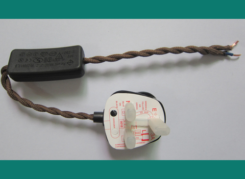欧规VDE美规英规澳规认证编织插头开关电源线 编织电源绞线