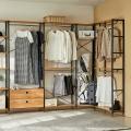 Space Saver Saving Steel Wooden Wardrobe Bedroom Furniture with Corner Unit Walk in Closet System