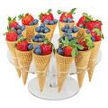 Kids Party Birthday Decoration Acrylic Ice Cream Cone Holder Food Cone Display Perspex Rack
